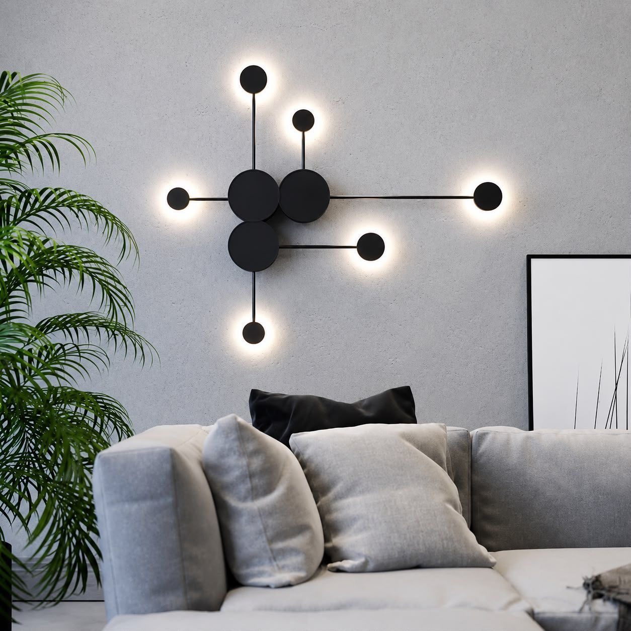 Sculptural modern wall light with an artistic form