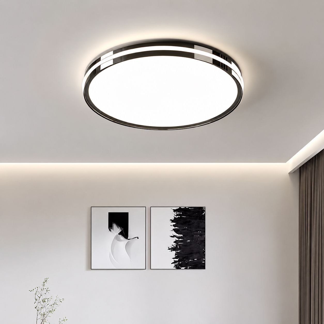 Plain round flush-mount ceiling light