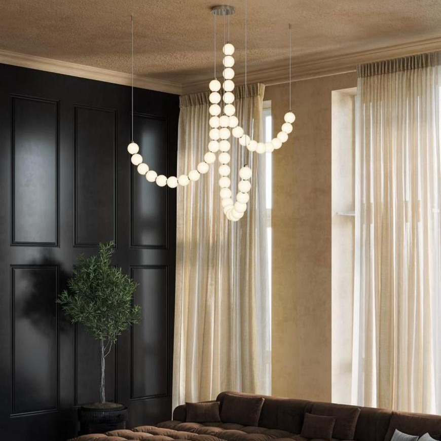 Modern Luxury Alabaster Multi Ring Chandelier Brass Frame Custom Color for Hotel Lobby Stairwell High Ceiling Interior Project