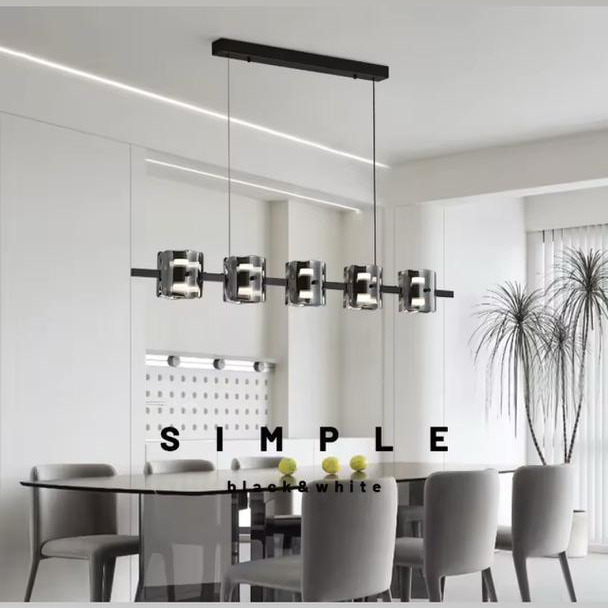 Minimalist Restaurant Chandelier Modern Simple bar Nordic Designer Creative Glass Strip Lamp Pendant Light