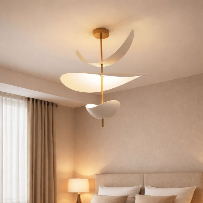 French Minimalist Petal Shape Pendant Light Modern Designer Chandelier for Living Room Bedroom Dining Bar