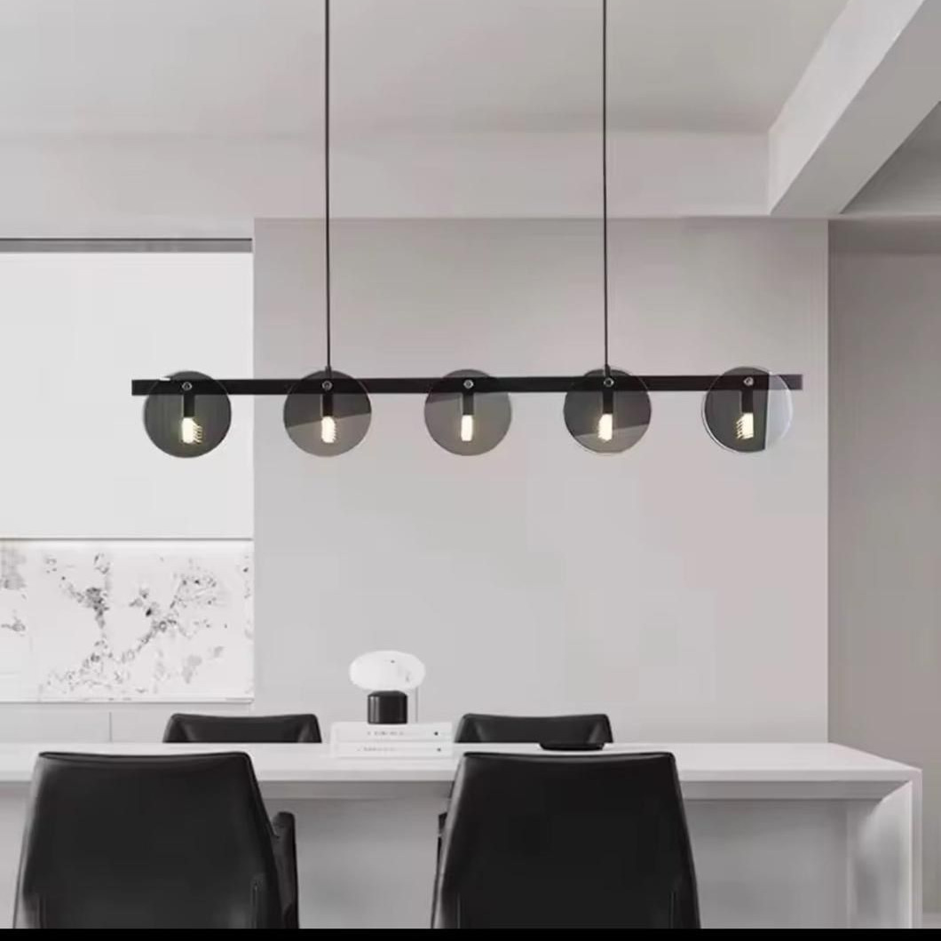 Nordic Living Room Dining Table Hanging Lamp Lustre Kitchen Island Lamp Indoor Decor Chandelier Modern Black Glass Pendant Light