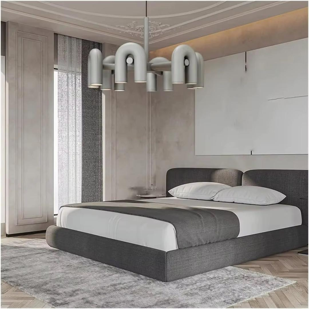 3 Ram Grey Color 4U Style LED Chandelier with Removable Lamp