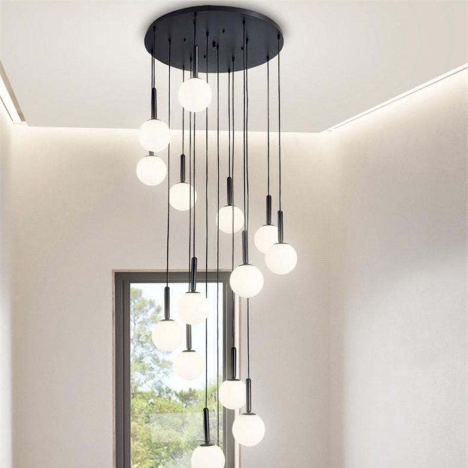 Post-Modern Duplex Long Chandelier Villa