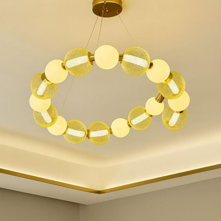 Luxury Ball Design Indoor Decoration Home Living Room Dining Room Modern Acrylic Round LED Pendant Light